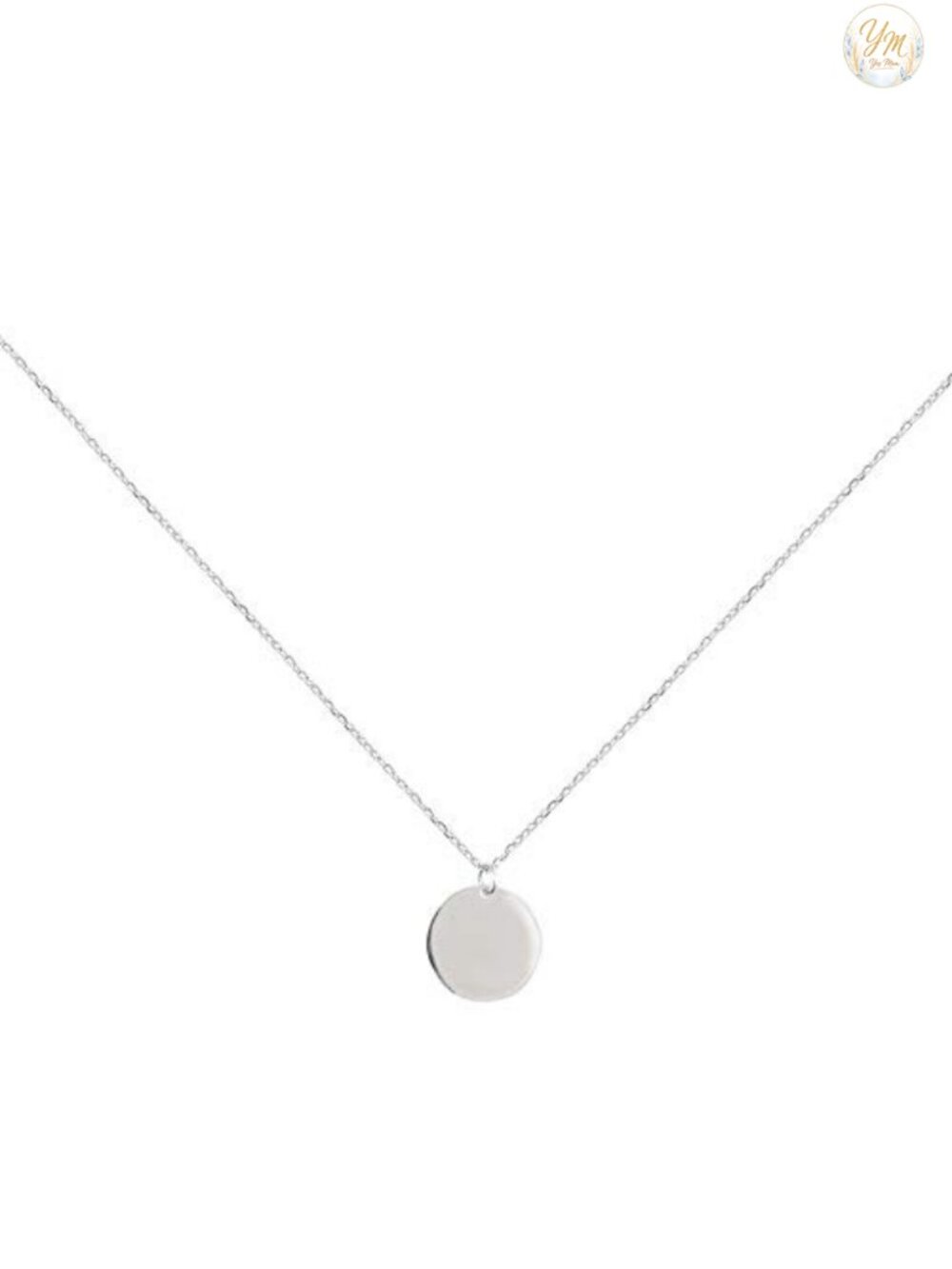 Sterling Silver Gold Plated Coin Pendant Necklace Minimalist